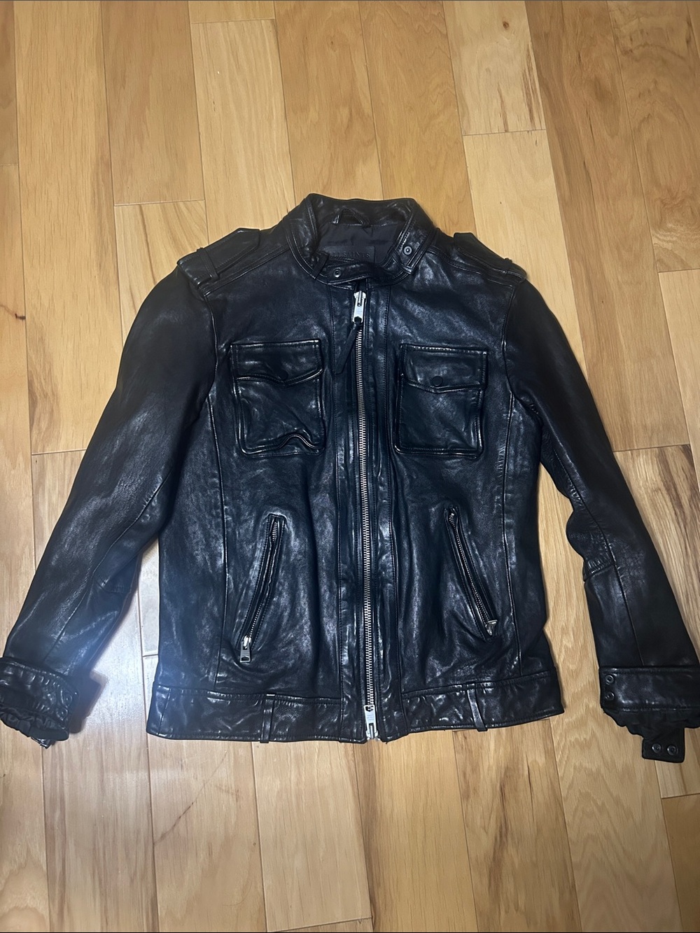 AllSaints Emmery leather biker jacket